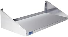 Stainless Steel Wall Shelf with Side Guards | Premium Commercial Wall-Mounted Shelf | NSF Certified Metal Utility Storage for Kitchen, Garage, or Laundry (36" Long x 18" Deep)