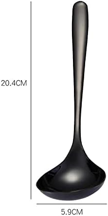 2-Pack Black Soup Ladle 304 Stainless Steel Spoon Kitchen Serving Sauce Server
