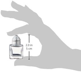 New Star Foodservice 22254 Glass Cube Mini Salt and Pepper Shaker with Stainless Steel Top, 0.5-Ounce, Set of 48