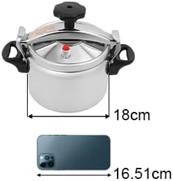 3L Mini Pressure Cooker, Aluminum Alloy Pot Lightweight& Portable Flat Bottom Pot Family Small Pressure Cooker with Two Handles for Stewing Vegetables Rice Soup Stewing Meat