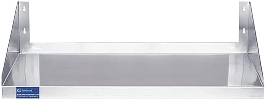 Premium Stainless Steel Wall Shelf with Side Guards | Commercial Metal Wall-Mounted Storage | NSF Certified Utility Shelf for Kitchen, Garage, or Laundry (30" Long x 12" Deep)