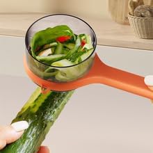 New with Box Storage Kitchen Special Fruitpeeler,Veggie Peeler with Container,Multi Functional,Easy to Carry,Suitable for Various Fruits and Vegetables (Orange+Orange)