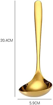 2-Pack Gold Soup Ladle 304 Stainless Steel Spoon Kitchen Serving Sauce Server