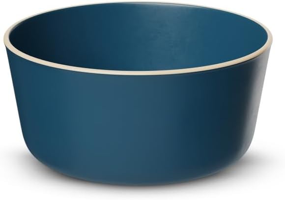 KooK Soup Bowls, Ceramic Bowls, for Cereal, Rice, Pasta and Dessert, Dishwasher and Microwave Safe, 6 Inch, Stoneware, 25 oz, Set of 6, Navy