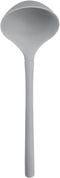 Tovolo Flex Core Silicone Ladle BPA Free Oyster Gray Deep Silicone Soup Ladle, Heat Resistant All Silicone Ladle Construction, Large Dishwasher Soup Ladle Kitchen Utensil for Cooking