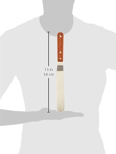 Fox Run Offset Icing Spatula, 8-Inch Stainless Steel Blade, Wood Handle, Metallic