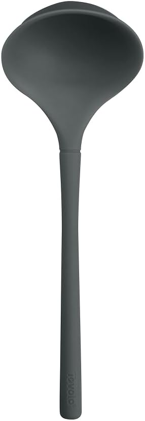 Tovolo Flex Core Small Silicone Ladle Charcoal Gray Heat Safe Silicone Soup Ladle BPA Free, Dishwasher Safe Small Kitchen Ladle with Precision Pour Lip for Serving Sauces Soups Gravies