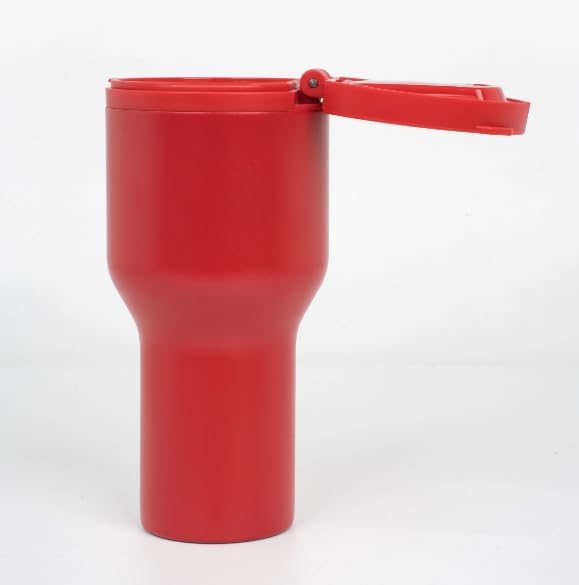 Insulated Travel Tumbler, Crimson, Stainless Steel with Lid