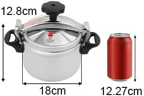 3L Mini Pressure Cooker, Aluminum Alloy Pot Lightweight& Portable Flat Bottom Pot Family Small Pressure Cooker with Two Handles for Stewing Vegetables Rice Soup Stewing Meat