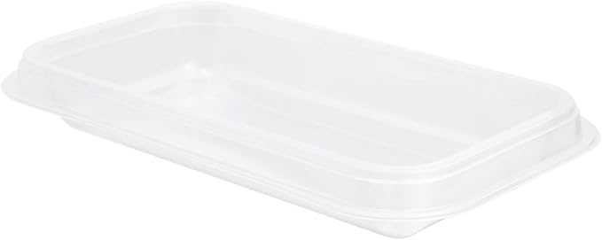 TRAYS ONLY: Futura 15.2 Ounce Trays For Containers, 100 Microwavable Trays For 24, 34, And 44 Ounce Containers - Containers Sold Separately, 1 Compartment, Clear Plastic Food Trays - Restaurantware