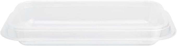 TRAYS ONLY: Futura 15.2 Ounce Trays For Containers, 100 Microwavable Trays For 24, 34, And 44 Ounce Containers - Containers Sold Separately, 1 Compartment, Clear Plastic Food Trays - Restaurantware