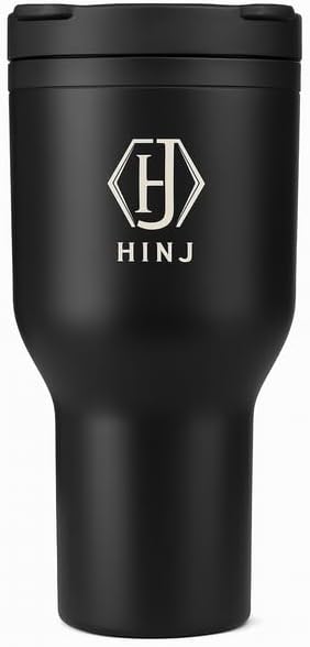 Insulated Travel Tumbler, Black, Stainless Steel with permanent Lid