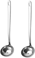 Large Soup Ladle 2 Pack 304 Stainless Steel Spoon Kitchen Serving Sauce Server - Silver