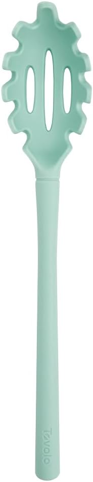 Tovolo Pasta Claw Spaghetti Spoon Aqua Seafoam Green Silicone Scoop with Teeth, BPA Free Silicone Fork for Serving Spaghetti Linguine and Noodles, Heat Safe Serving Utensil