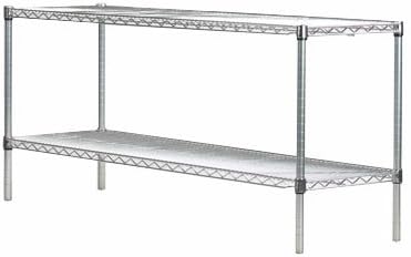 Omega Shelving Storage | 2 Tier Starter Shelving Unit 30" Deep x 36" Wide x 36" High - 800 lb Capacity per Shelf, Adjustable Wire Shelving, Tool-Free Assembly |Chrome Shelving