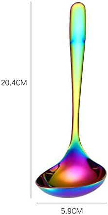 2-Pack Rainbow Soup Ladle 304 Stainless Steel Spoon Colorful Kitchen Serving Sauce Server