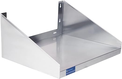 Stainless Steel Wall Shelf with Side Guards | Premium Commercial Wall-Mounted Shelf | NSF Certified Metal Utility Storage for Kitchen, Garage, or Laundry (24" Long x 24" Deep)