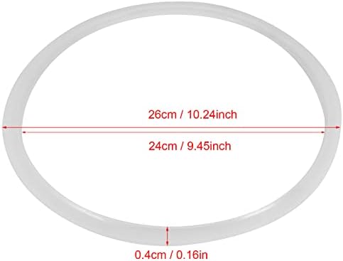 Pressure Cooker Sealing, 22/24/26/32cm Dia Clear Silicone Gasket Sealing Cookware Accessories Replacement High Temperature for Household Restaurant(Diameter 24CM)
