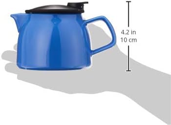 FORLIFE Bell Ceramic Teapot with Basket Infuser, 16-Ounce, Blue