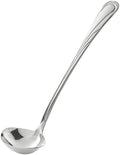 Swirl Stainless Steel Ladle, 0.8 oz, 18/8 Steel, 9.75 Inch, Mirror Finish, Silver, with Pour Spout, Round Shape