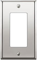 ENERLITES Decorator Switch or Outlet Metal Wall Plate, Stainless Steel 201, Corrosion Resistant, Size 1-Gang 4.50" x 2.76", 7731-PC, Polished Chrome, Silver