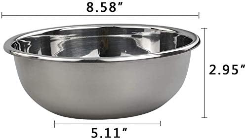 Ggbin 18/10 Stainless Steel Mixing Bowls, Heavy Duty Metal Salad Bowls, 1.5 Quart, Set of 4