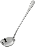 Swirl Stainless Steel Ladle, 2.5 oz, 18/8 Steel, 12.25 Inch Length, Mirror Finish, with Pour Spout, Silver