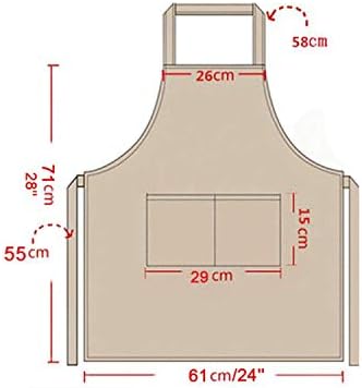 Total 6PCS White Apron for Women Adult Unisex Plain Color Bib aprons with 2 Front Pockets Washable Chef Aprons for Cooking Baking Kitchen Restaurant Crafting