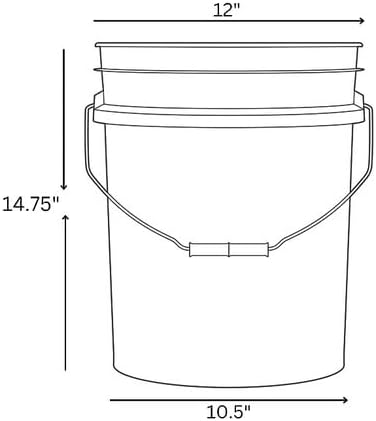 House Naturals 5 Gallon Food Grade Plastic Bucket with Air Tight Screw on Lid Made in USA Container (Yellow Bucket with Red Lid)