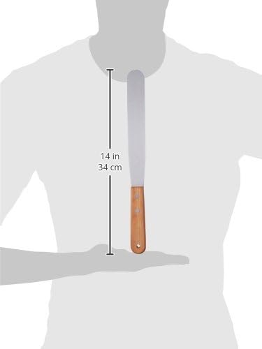 Fox Run Flat Icing Spatula, 8-Inch Stainless Steel Blade, Wood Handle, Metallic