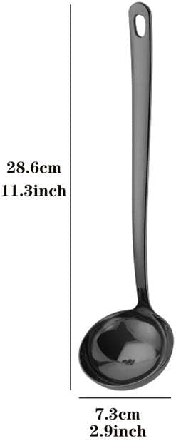 Soup Ladle 2-Pack 2.9 Inches Large Bowl 304 Stainless Steel Spoon Kitchen Server - Black