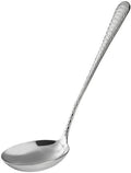 Industry 11-Inch Serving Ladle, 18/8 Stainless Steel, Extra Heavy Weight, 3 oz Capacity, Hammered Design, Silver, Mirrored Polished Finish