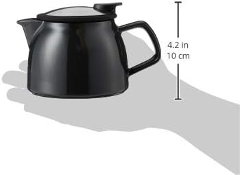 FORLIFE Bell Ceramic Teapot with Basket Infuser, 16-Ounce/470ml, Black Graphite