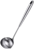 Small Ladle with Pour Spout SUS 304 Stainless Steel 9.6-inch handle Matte Ladle, Dishwasher Safe (1 Pack)