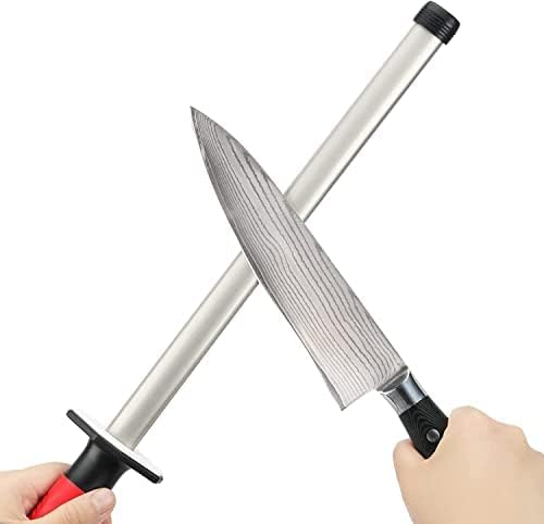 Kota Japan 12-inch Professional Diamond Rod with Carbon Steel Core Dual Grit Sharpener Stick - Coarse Diamond Honing & Fine Ceramic Polishing for Chef, Kitchen, Hunting Knives and other Tools
