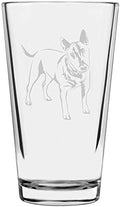 Bull Terrier (Alternate) Dog Themed Etched All Purpose 16oz Pint Glass