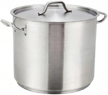 Winco Heavy-Duty Stainless Steel Stock Pot with Cover, 8 Quart