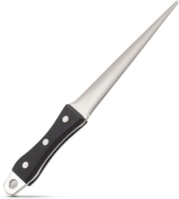 Kota Japan 10.6 in. Professional Diamond Knife Sharpening Rod or Stick with Wooden Handle. Kitchen, Home or Hunting. Master Chef, Hunter or Home Gourmet. Steel Blade Sharpener Honing Rod.