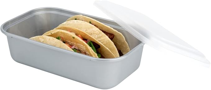 Restaurantware Futura 33.8 Ounce Meal Prep Containers With Lids 100 Microwavable To Go Containers - Inserts Sold Separately Disposable Silver Plastic Food Containers With Lids