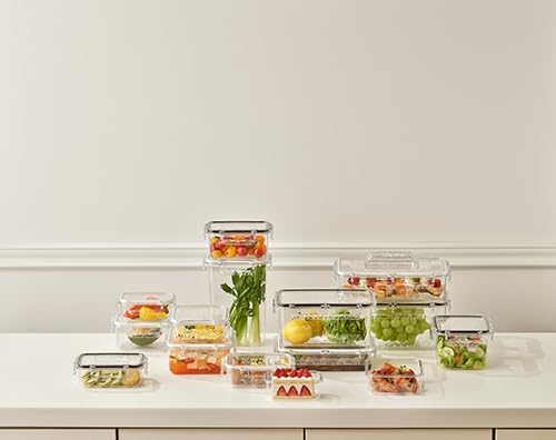 Crystal Lock Airtight Food Storage Containers with Lids Gift Set(7 pack) Tritan | BPA-Free Meal Prep Container | Microwave, Freezer and Dishwasher Safe | Leak-Proof | Fresher Food