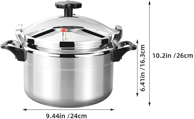 Luxshiny Stainless Steel Pressure Cooker, Gas Stove Top Pressure Canner 7L Safety Aluminum Canning Pot Household Cooker Pot Induction Cookware Pot Silver