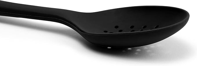 Misen Silicone Mixing Spoon - Professional-Grade, Dishwasher Safe - No Scratch Nonstick-Safe Kitchen Tool for Stirring, Scraping, and Serving - Stong, Durable, Heat Resistant - Black