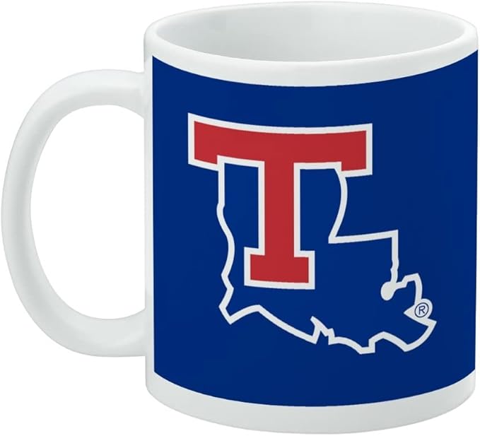 Louisiana Tech University Bulldogs Logo Ceramic Coffee Mug, Novelty Gift Mugs for Coffee, Tea and Hot Drinks, 11oz, White