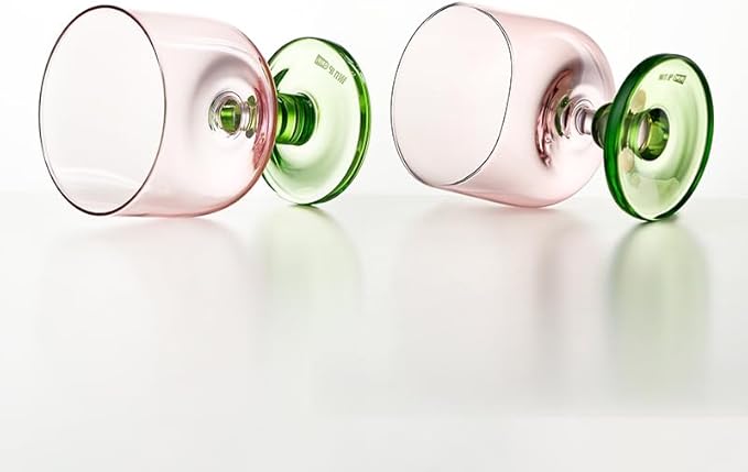 MU16 Jelly Collection short wine glass Crystal Wine Glasses, 11.2 oz – Lead-Free Drinking Glasses for Easter, Parties, Weddings, and Anniversaries Radiant Peach