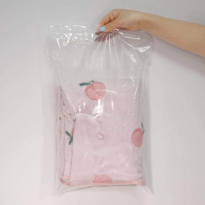 iMailer - 200 Count - 12" x 18" Large Zip Bags - Clear Reclosable Zip Plastic Poly Bags for Storage, Clothing, T-Shirts, Pants