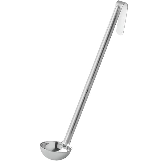 OCS Parts Pro Series Stainless Steel Culinary Ladle | 1-Ounce | One-Piece Dishwasher Safe Home, Restaurant, Buffet and Catering Serving Ladle for Sauces, Soup, Gravy, and Salad Dressing