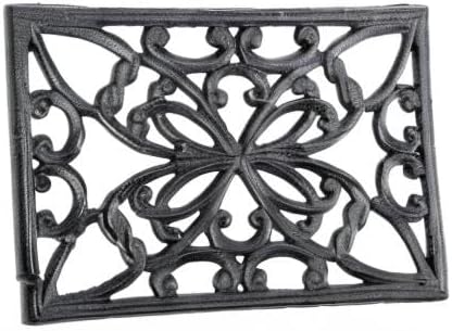 Sumnacon Rectangle 10 x 6.1 Inch Cast Iron Trivet - Rustic Heat Resistant Metal Trivet for Hot Dish Pot Pan Teapot, Vintage Sturdy Hot Plate Pad for Kitchen Dining Countertop Table