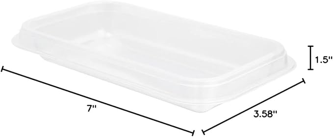 TRAYS ONLY: Futura 15.2 Ounce Trays For Containers, 100 Microwavable Trays For 24, 34, And 44 Ounce Containers - Containers Sold Separately, 1 Compartment, Clear Plastic Food Trays - Restaurantware