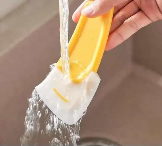 3Pack Silicone Kitchen Scraper Cleaning Spatula for Food Residue Stains Pot Fry Pan Dish Oil Plate Clean Brush