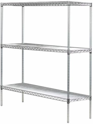 Omega 14" Deep x 48" Wide x 74" High 3 Tier Chrome Starter Shelving Unit